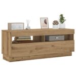 vidaXL TV skrinka s LED dub artisan 100x35x40 cm kompozitné drevo