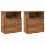 vidaXL Nočné stolíky 2 ks staré drevo 50x32x60 cm kompozitné drevo – Obrázok 2