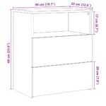 vidaXL Nočný stolík dub artisan 50x32x60 cm kompozitné drevo – Obrázok 11