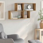 vidaXL Nástenná polica, dub artisan 100x18x53 cm, kompozitné drevo – Obrázok 3