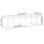 vidaXL Nástenné police 2 ks staré drevo 75x18x20 cm kompozitné drevo – Obrázok 10