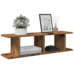 vidaXL Nástenné police 2 ks staré drevo 75x18x20 cm kompozitné drevo