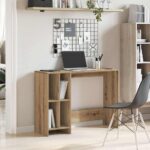 vidaXL Stôl dub artisan 102,5x35x75 kompozitné drevo – Obrázok 3