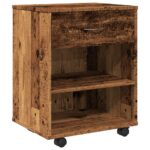 vidaXL Skrinka na kolieskach staré drevo 46x36x59 cm kompozitné drevo – Obrázok 2