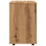 vidaXL Skrinka na kolieskach dub artisan 46x36x59 cm kompozitné drevo – Obrázok 6