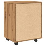 vidaXL Skrinka na kolieskach dub artisan 46x36x59 cm kompozitné drevo – Obrázok 7
