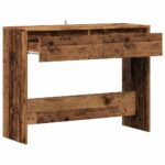 vidaXL Konzolový stolík staré drevo 100x35x76,5 cm kompozitné drevo – Obrázok 7