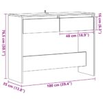 vidaXL Konzolový stolík staré drevo 100x35x76,5 cm kompozitné drevo – Obrázok 10
