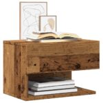 vidaXL Nástenný nočný stolík staré drevo – Obrázok 4