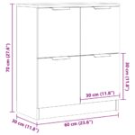 vidaXL Komoda staré drevo 60x30x70 cm kompozitné drevo – Obrázok 10