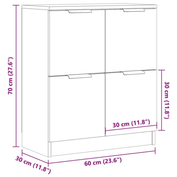 vidaXL Komoda staré drevo 60x30x70 cm kompozitné drevo – Obrázok 10