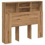vidaXL Skrinka na čelo postele dub artisian 120x19x103,5cm komp. drevo – Obrázok 2