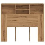 vidaXL Skrinka na čelo postele dub artisian 120x19x103,5cm komp. drevo – Obrázok 4