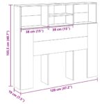 vidaXL Skrinka na čelo postele dub artisian 120x19x103,5cm komp. drevo – Obrázok 9