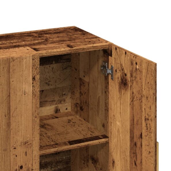 vidaXL Komoda staré drevo 90x34x80 cm kompozitné drevo – Obrázok 9