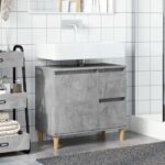 vidaXL Skrinka na umývadlo betónová sivá 65x33x60 cm kompozitné drevo – Obrázok 3