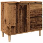 vidaXL Skrinka na umývadlo staré drevo 65x33x60 cm kompozitné drevo – Obrázok 2