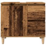 vidaXL Skrinka na umývadlo staré drevo 65x33x60 cm kompozitné drevo – Obrázok 4