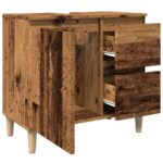 vidaXL Skrinka na umývadlo staré drevo 65x33x60 cm kompozitné drevo – Obrázok 5