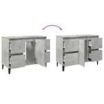 vidaXL Umývadlová skrinka betónová sivá 80x33x60 cm kompozitné drevo – Obrázok 8