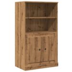 vidaXL Vysoká skrinka dub artisian 60x35,5x103,5 cm kompozitné drevo – Obrázok 2
