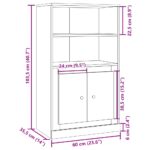 vidaXL Vysoká skrinka dub artisian 60x35,5x103,5 cm kompozitné drevo – Obrázok 10