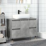 vidaXL Kúpeľňová skrinka betónová sivá 80x33x60 cm kompozitné drevo – Obrázok 3