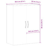 vidaXL Nástenná skrinka dub artisian 69,5x34x90 cm kompozitné drevo – Obrázok 11