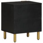 vidaXL Nočný stolík, čierny 40x33x46 cm, mangový masív – Obrázok 5