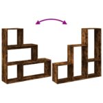 vidaXL Rozdeľ. knižnica 3-posch. dymový dub 123x29x123 cm komp. drevo – Obrázok 8