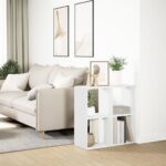 vidaXL Deliaca stena Knižnica biela 69,5x29x69,5 cm, umelé drevo – Obrázok 4