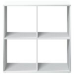vidaXL Deliaca stena Knižnica biela 69,5x29x69,5 cm, umelé drevo – Obrázok 5