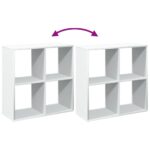 vidaXL Deliaca stena Knižnica biela 69,5x29x69,5 cm, umelé drevo – Obrázok 8