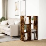 vidaXL Rozdeľovacia knižnica dymový dub 69,5x29x103,5 cm kompoz. drevo – Obrázok 4