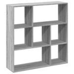 vidaXL Rozdeľovacia knižnica sivá sonoma 102x29x103,5 cm kompoz.drevo – Obrázok 2