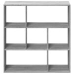 vidaXL Rozdeľovacia knižnica sivá sonoma 102x29x103,5 cm kompoz.drevo – Obrázok 5