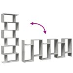 vidaXL Rozdeľovacia knižnica 6-posch.betónová 70x24x193cm kompoz.drevo – Obrázok 8