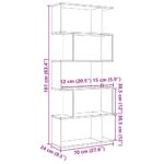 vidaXL Rozdeľovacia knižnica 5-posch.dub sonoma 70x24x161cm komp.drevo – Obrázok 11