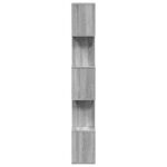 vidaXL Rozdeľ. knižnica 5-posch. sivá sonoma 70x24x161cm kompoz. drevo – Obrázok 6