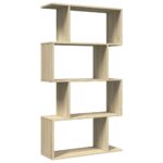 vidaXL Rozdeľovacia knižnica 4-posch.dub sonoma 70x24x129cm komp.drevo – Obrázok 7