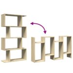 vidaXL Rozdeľovacia knižnica 4-posch.dub sonoma 70x24x129cm komp.drevo – Obrázok 8