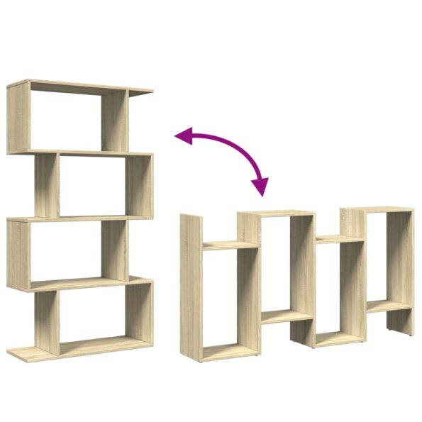 vidaXL Rozdeľovacia knižnica 4-posch.dub sonoma 70x24x129cm komp.drevo – Obrázok 8