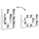 vidaXL Knižnica biela 63x20x90 cm kompozitné drevo – Obrázok 8