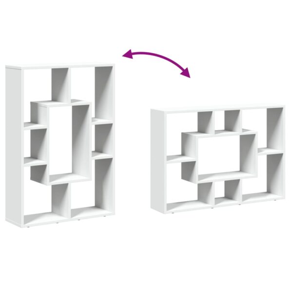 vidaXL Knižnica biela 63x20x90 cm kompozitné drevo – Obrázok 8