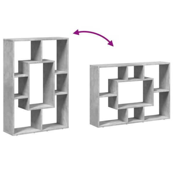 vidaXL Knižnica betónovosivá 63x20x90 cm kompozitné drevo – Obrázok 8