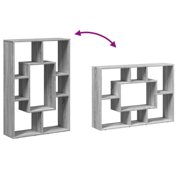 vidaXL Knižnica sivá sonoma 63x20x90 cm kompozitné drevo – Obrázok 8