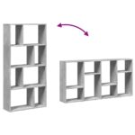 vidaXL Knižnica betónovosivá 63x20x120 cm kompozitné drevo – Obrázok 8