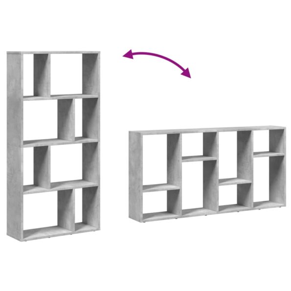 vidaXL Knižnica betónovosivá 63x20x120 cm kompozitné drevo – Obrázok 8