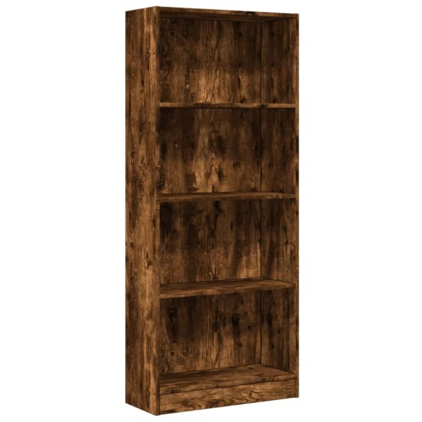 vidaXL Knižnica dymový dub 60x24x143 cm kompozitné drevo – Obrázok 2