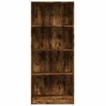 vidaXL Knižnica dymový dub 60x24x143 cm kompozitné drevo – Obrázok 4